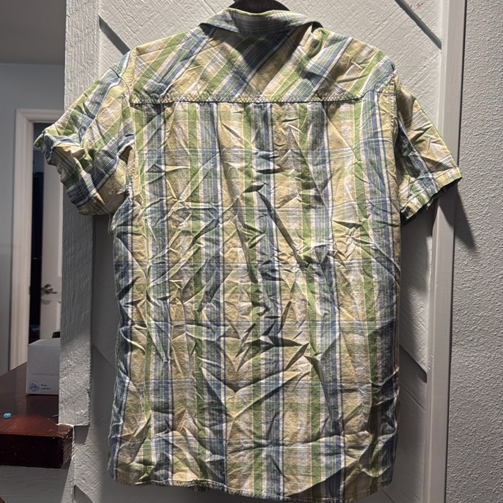 Sierra Nevada men’s short sleeve button down - yellow and green - large - Picture 2 of 2